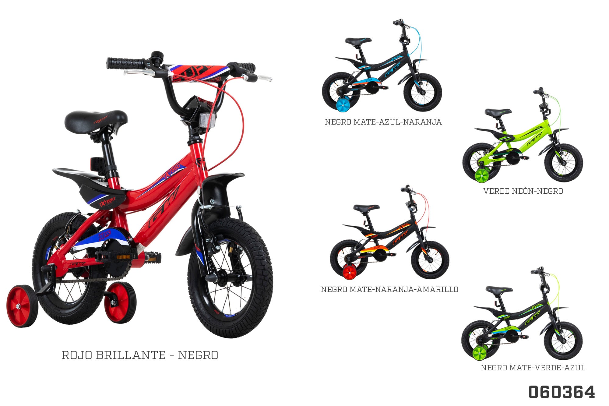 Bicicleta Niño GW 12 Moto TXT 650 Negro/Rojo