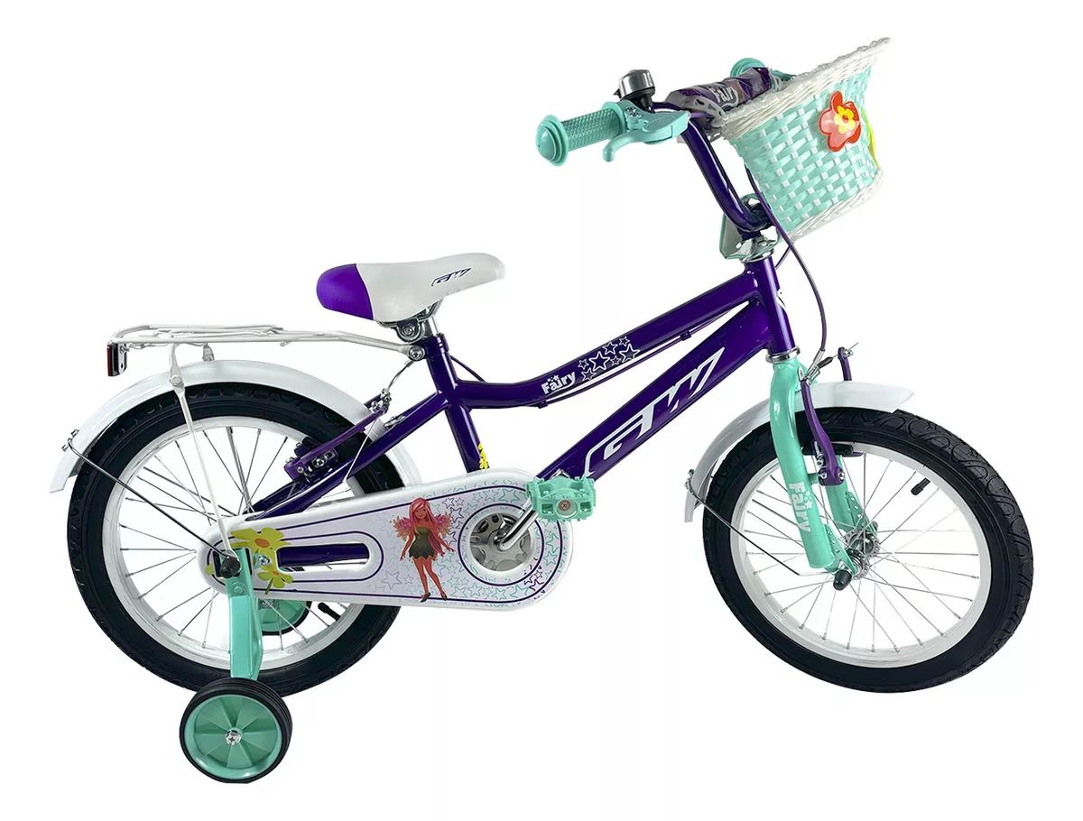 Bicicleta Infantil Niña GW 16P Fairy Morado Lavanda/Menta