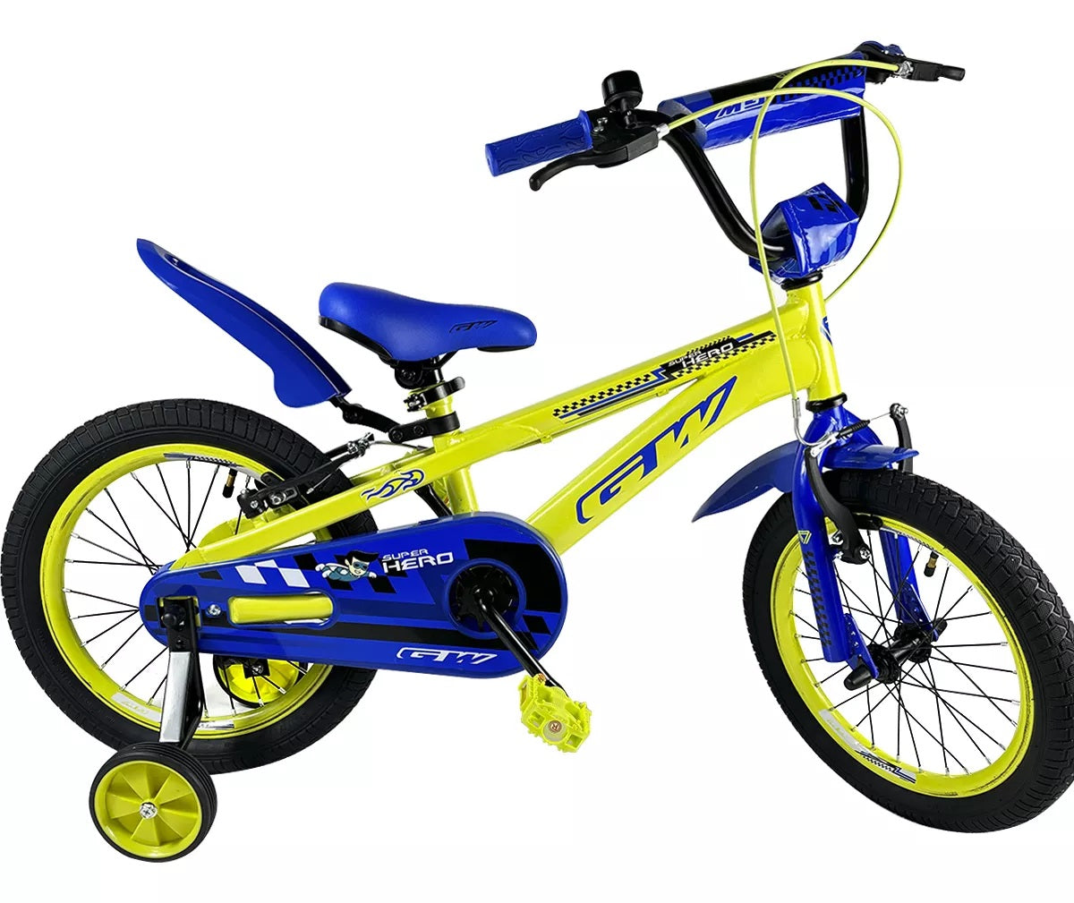 Bicicleta Infantil GW 16 Super Hero Verde/Azul