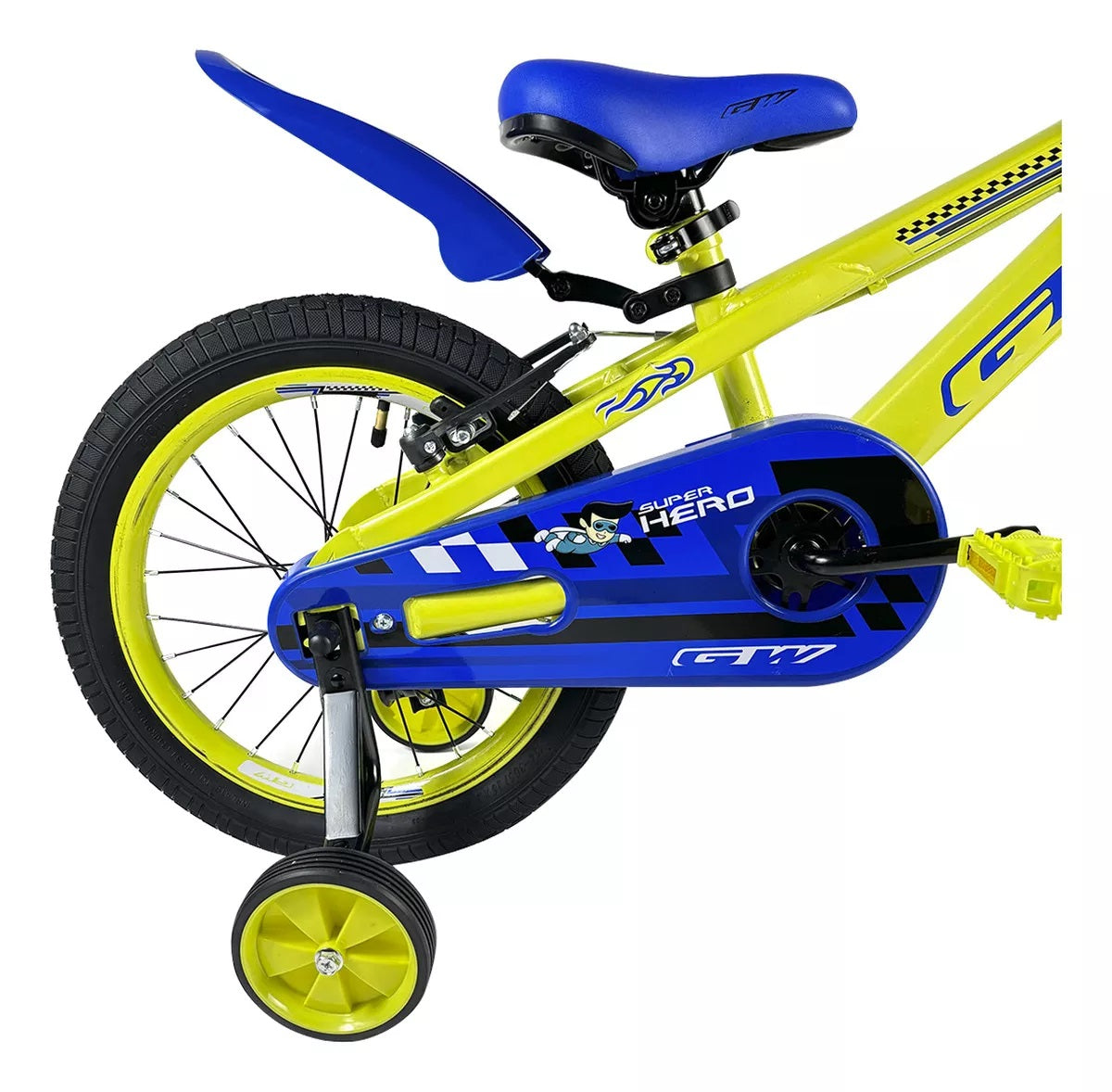 Bicicleta Infantil GW 16 Super Hero Verde/Azul