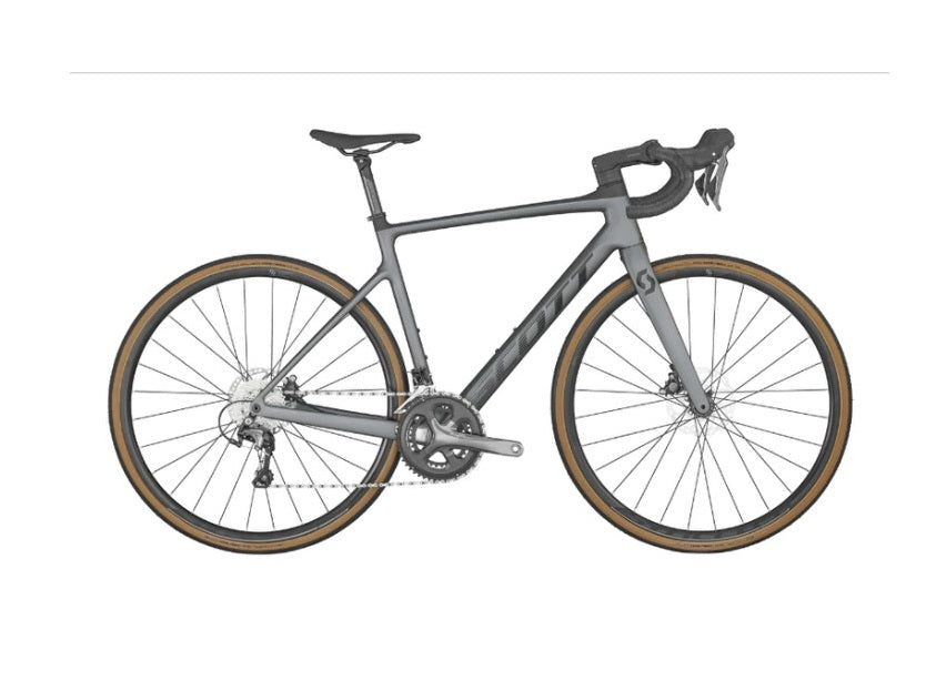 Bicicleta Ruta Scott Addict 40 2023 Carbon 10 Vel Gris