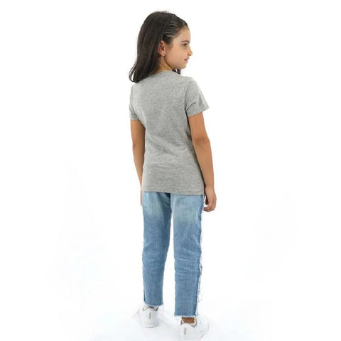 Camiseta Casual M/C Safetti Bars Niños Gris