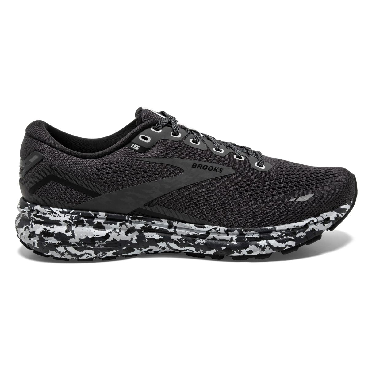 Tenis Brooks Ghost 15 Hombre Negro/Gris