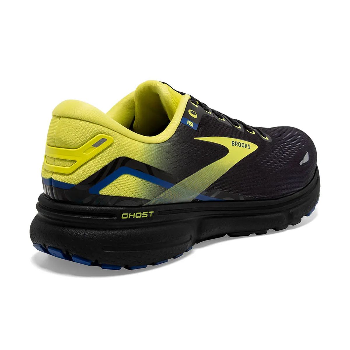 Tenis Brooks Ghost 15 Hombre Negro/Amarillo