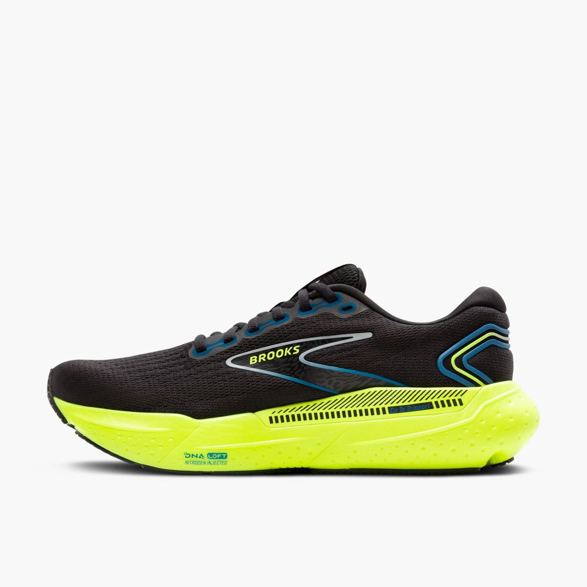 Tenis Brooks Glycerin GTS 21 Hombre Black/Blue/Nightlife