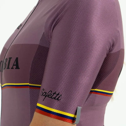 Jersey Ciclismo M/C Safetti Lombardía 2.0 Mujer Vino