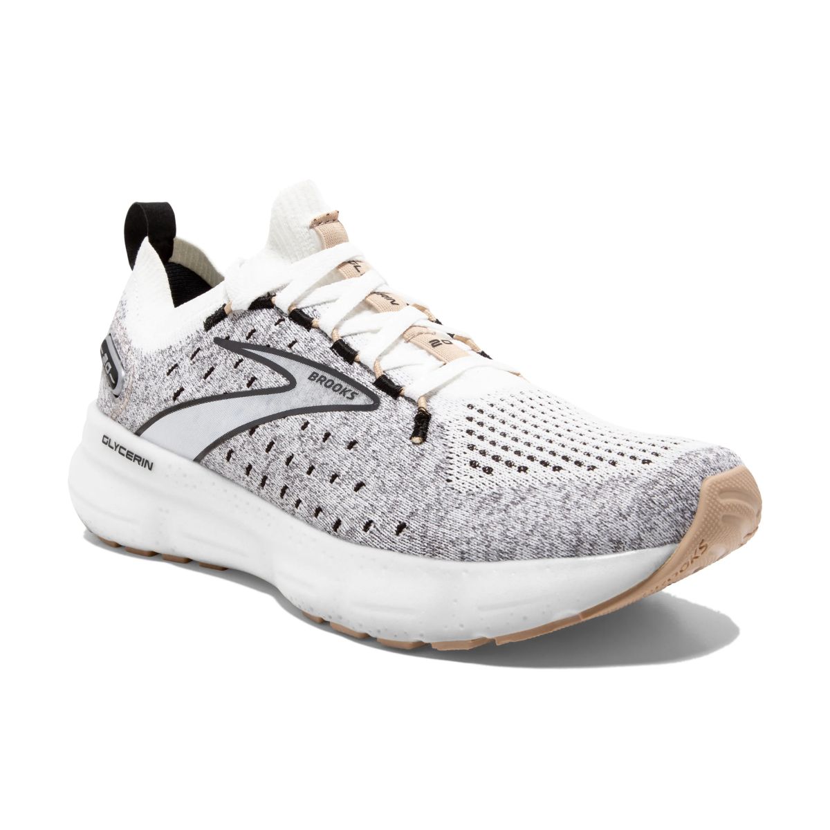 Tenis Brooks Glycerin StealthFit 20 Mujer Blanco/Negro