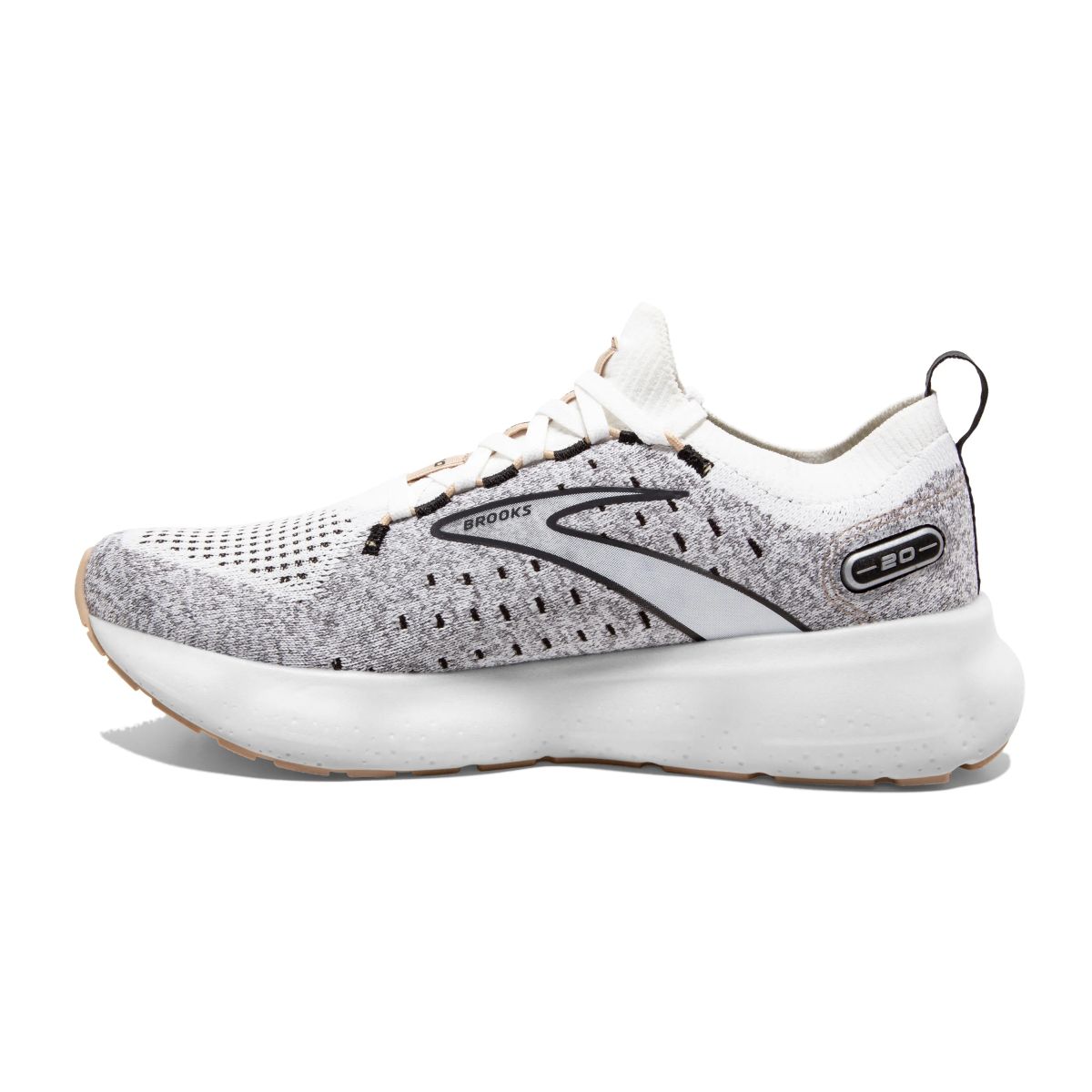 Tenis Brooks Glycerin StealthFit 20 Mujer Blanco/Negro