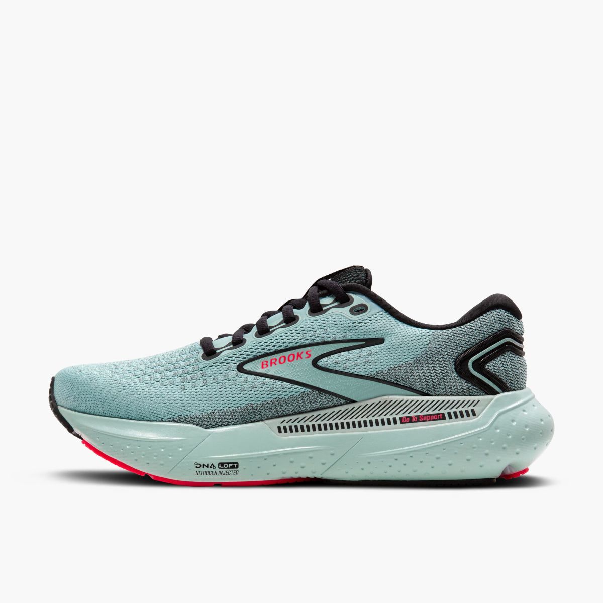 Tenis Brooks Glycerin GTS 21 Mujer Nube/Negro/Rosa