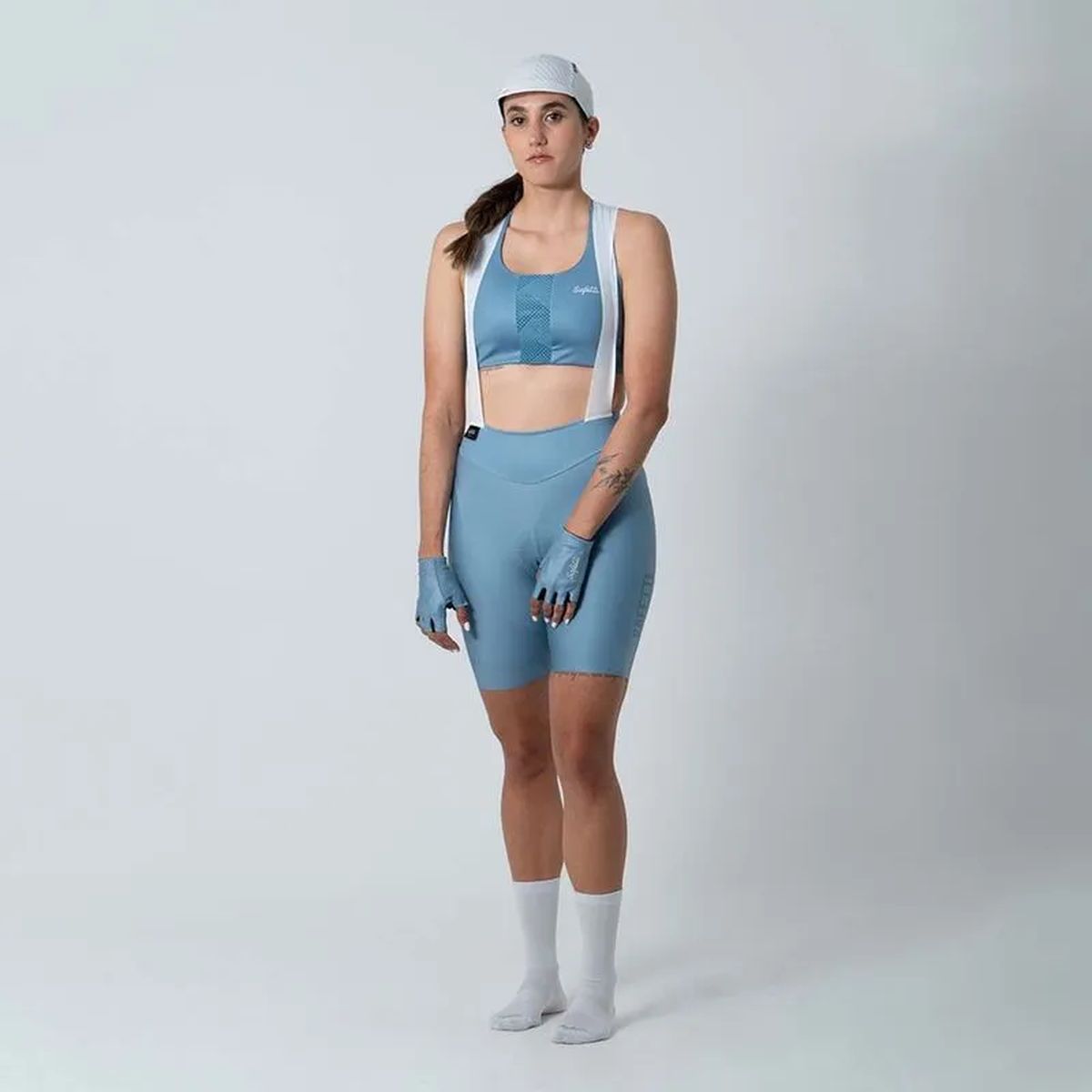 Pantaloneta de Ciclismo C/T Safetti Girona C Azul Pol Mujer