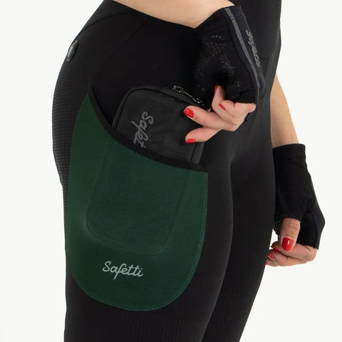 Pantaloneta de Ciclismo C/T Safetti Mujer Evans Cargo Verde