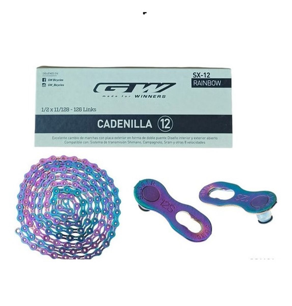 Cadenilla GW 1/2*11/128 126l Sx12 Sl Rainbow S Light 12 vel