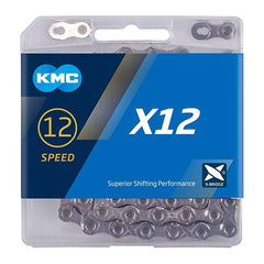 Cadena Bicicleta Kmc X12 Velocidades Silver, 128 Eslabones