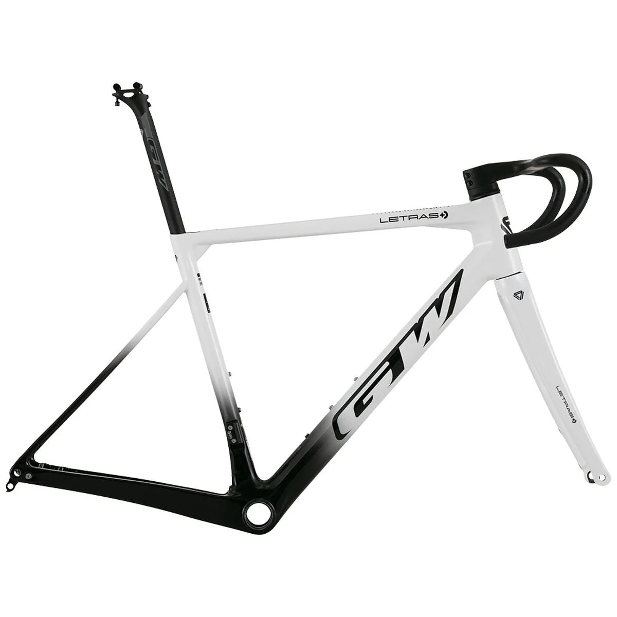 Marco de Ruta GW Letras+D 25 Carbono Blanco Metalico/Negro