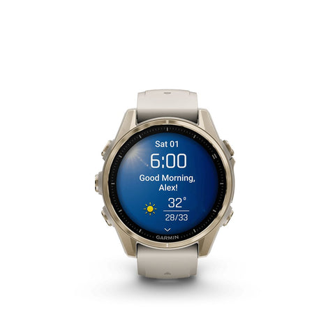 Reloj Garmin Fenix 8 43mm Amoled Oro Zafiro Gris