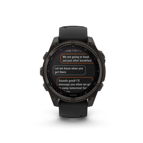 Reloj Garmin Fenix 8 47mm Solar Zafiro Titanio DLC Gris Ngra