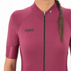 Jersey Ciclismo Safetti M/C Red Wine Mujer