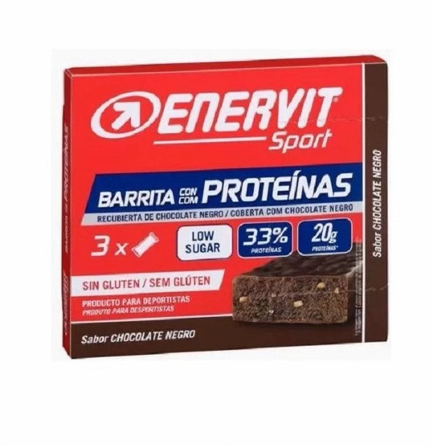 Barrra Enervit con Proteinas 20gr CHocolate Negro (Unidad)