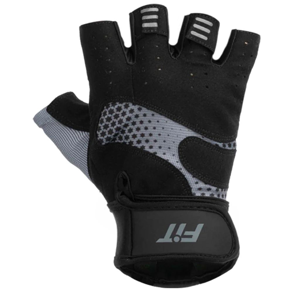 Guantes Cortos Entrenamiento Stake Sportfitness Negro Gris