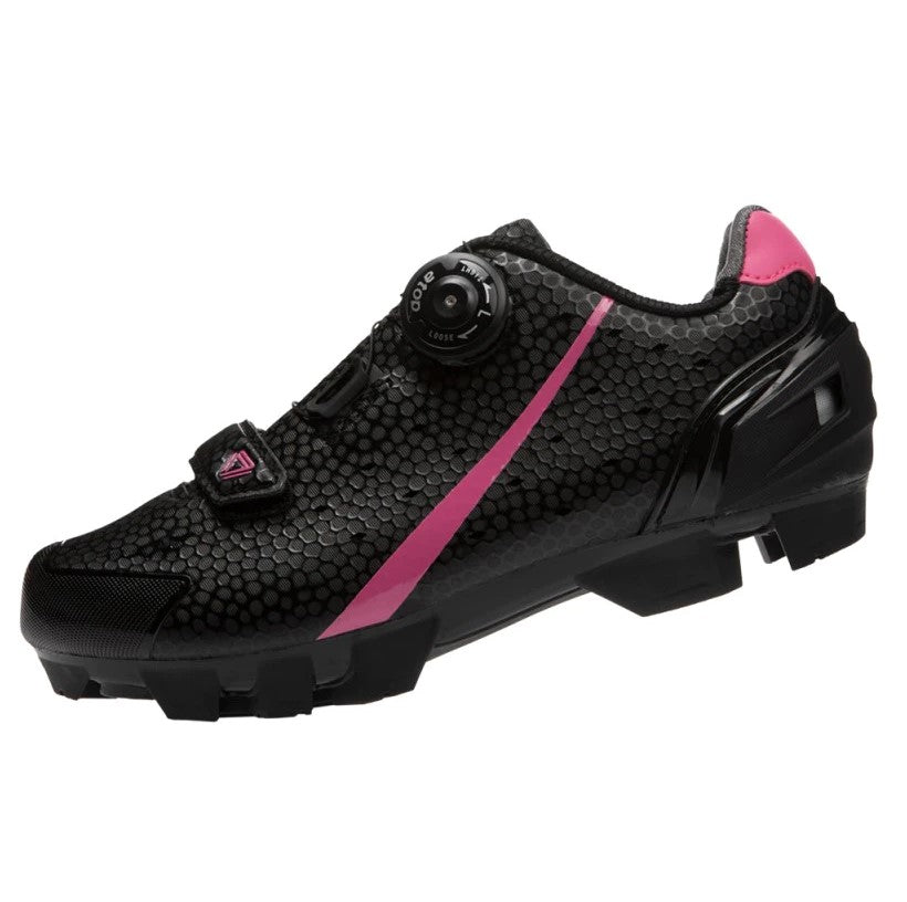 Zapatilla Ciclismo MTB GW WARRIOR M12025H Negro-Rosado