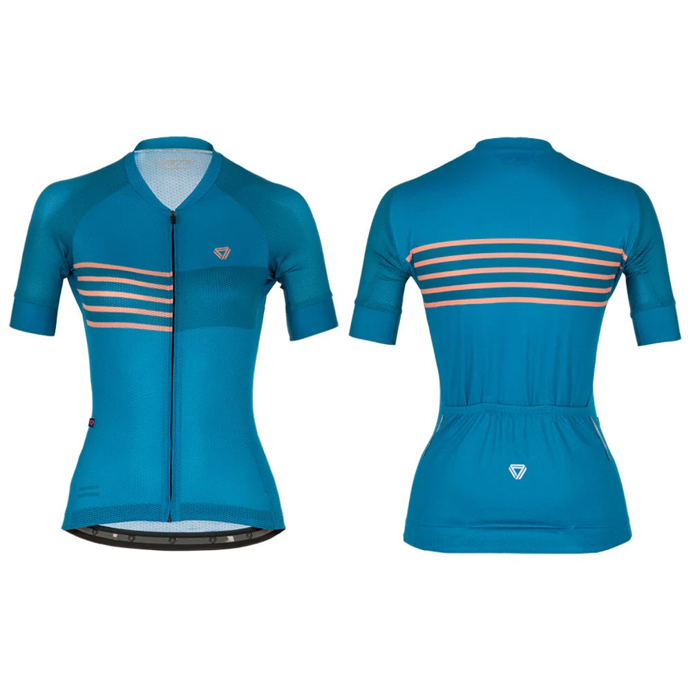 Jersey Ciclismo GW Stripes M/C Mujer Azul