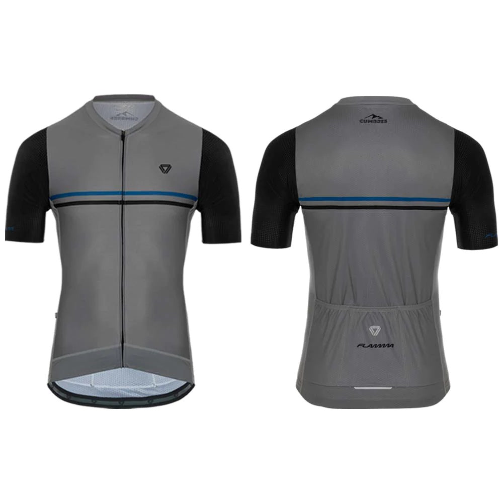 Jersey Ciclismo M/C Hombre GW Flamma Gris Azul