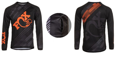 Jersey Ciclismo M/L Hombre Fox Negro Naranja