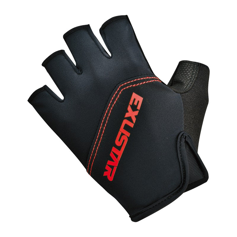 Guantes Ciclismo de Velcro Exustar D/C Negro - Rojo