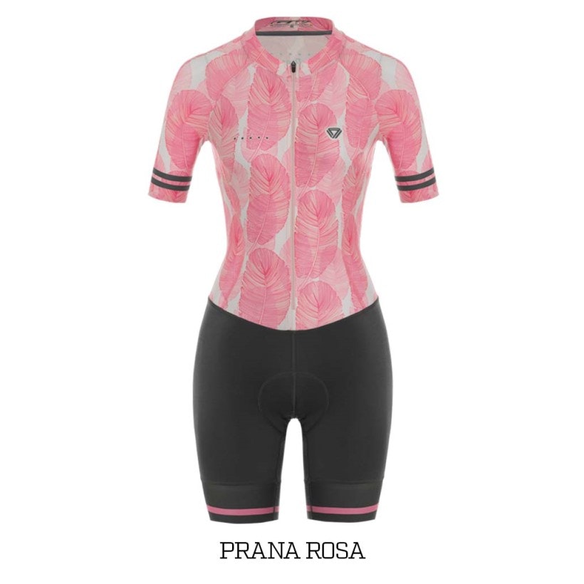 Enterizo de Ciclismo Mujer GW Sense Prana Rosa