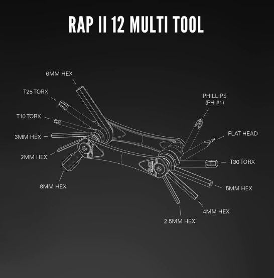 Multiherramienta Lezyne RAP II 12 CO2 BLK Chrome Vanadium Bi