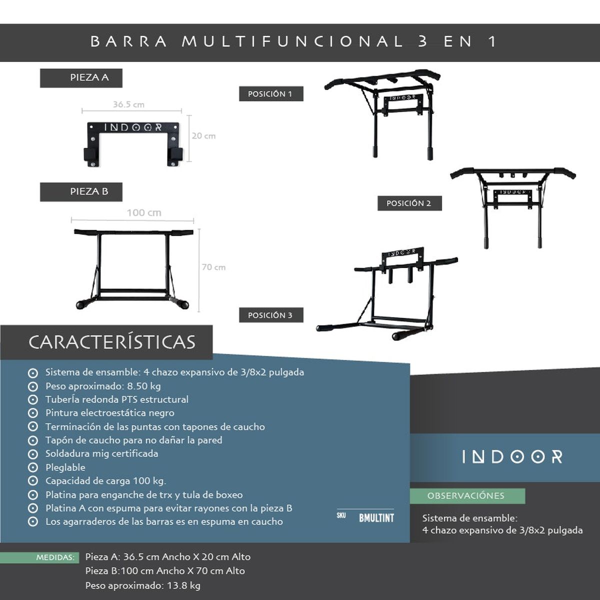 MultiFuncional 3 en 1 Indoor