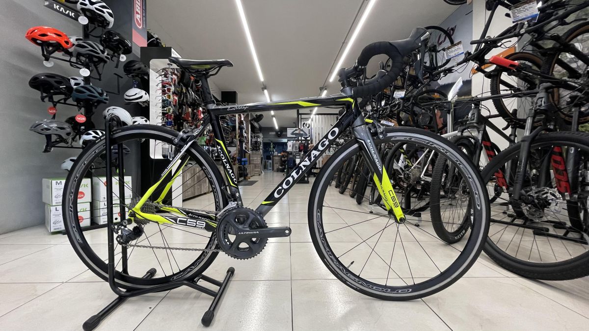 Bicicleta Ruta Colnago Usada C59 Carbono Negro/Amarilla