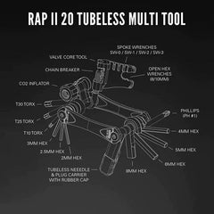 Multiherr.Lezyne RAP II-20 Tubel.BLK Anti-Corr.Chrome Van.Bi