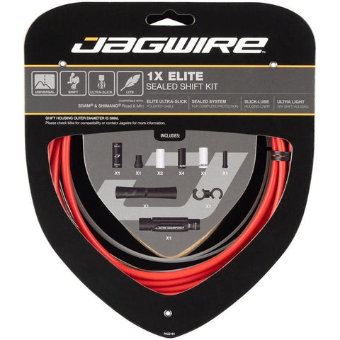 Kit Funda y Guaya de Cambios Jagwire Elite Sellado 2X Rojo