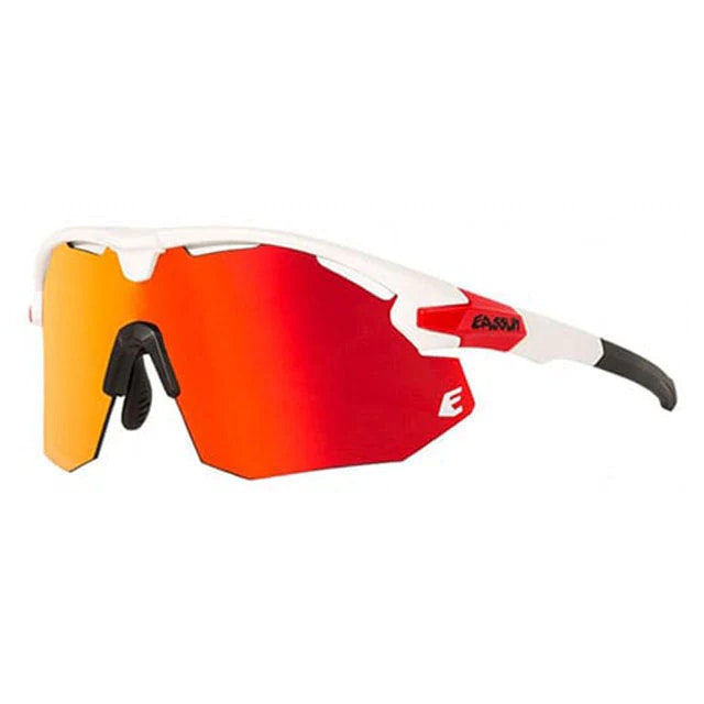 Gafas de Ciclismo EASSUN MATT White Frame/FULL Red Revo LENS