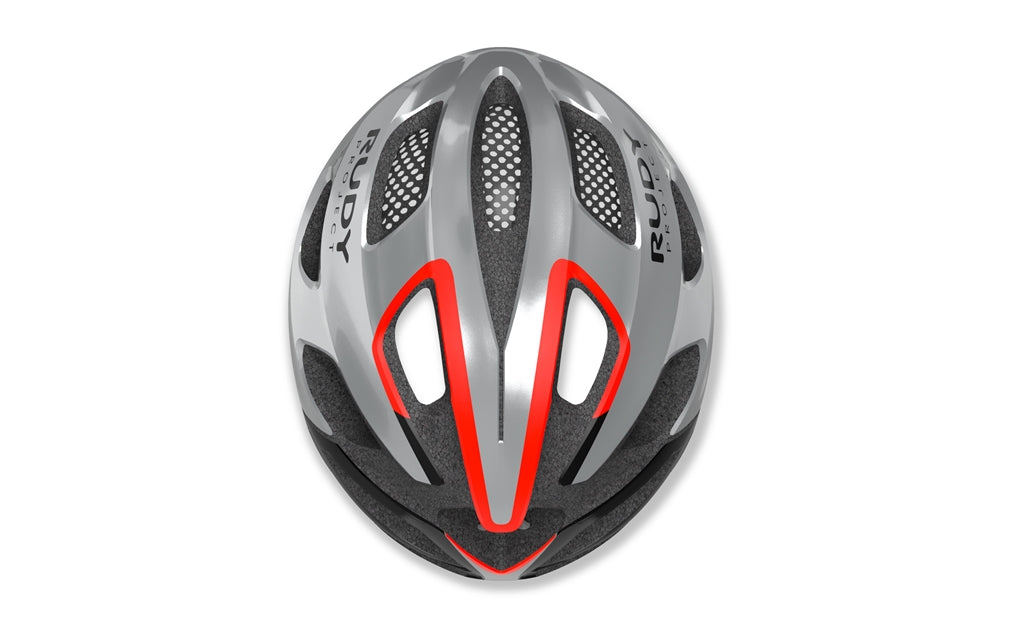 Casco Ciclismo Rudy Project STRYM GREY METALLIC-Red FLUO