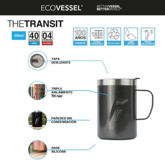 Vaso Térmico Ecovessel Transit Thunder Struck 350 ml